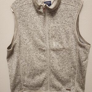 SMITHS WORKWEAR Zipper Front Knit/Fleece lined Vest Oatmeal/Heather Poly XLG NWT